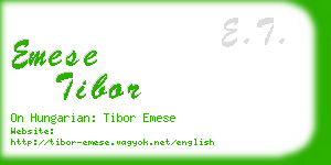 emese tibor business card